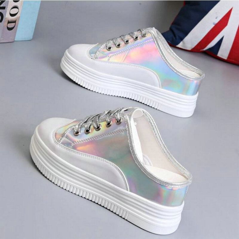 Sneakers-Wanita-Platform-Kasual-Meningkatkan-Zapatillas-Mujer-Flat-Femme-Wedges-Laser-Bling-Sepatu-Sandal-Setengah-Hak